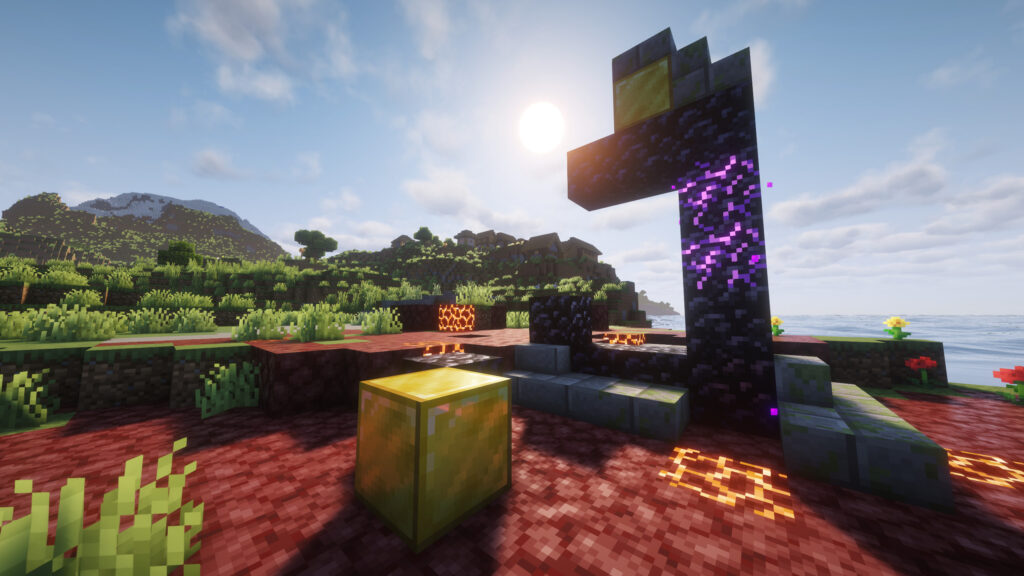 minecraft seed with ruined portal near spawn