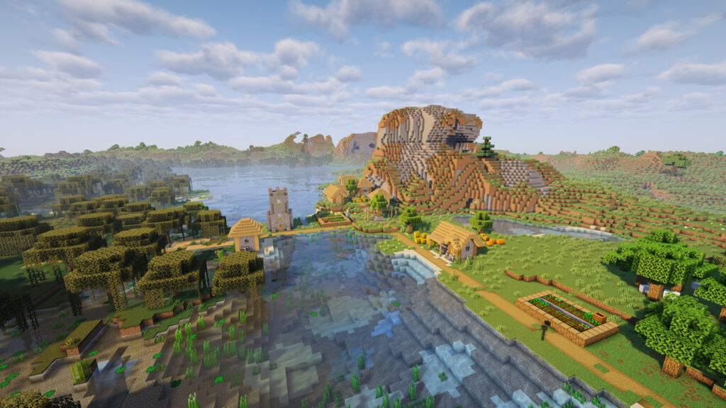 Minecraft seed with village and pillager outpost near spawn Plains biome village spawn in Minecraft seed 2026 Pillager outpost close to village Minecraft seed Rare double witch hut Minecraft seed Ruined portal near spawn Minecraft survival seed