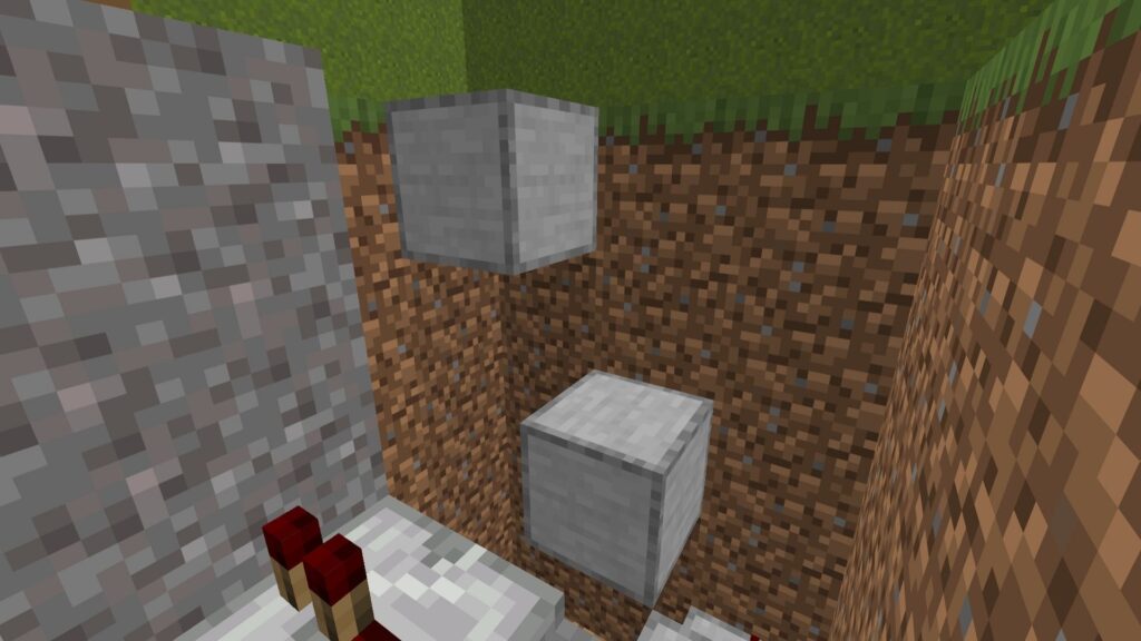 🔥 Redstone torch wiring system inside a Minecraft Automated Castle Gate