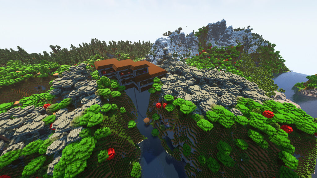 Woodland Mansion and Pillager Outpost near spawn in Minecraft