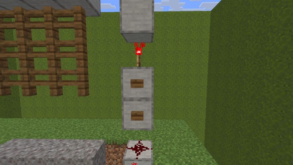 🔘 Front activation buttons added to a Minecraft Automated Castle Gate