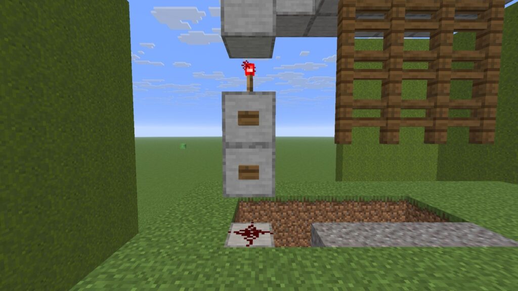 🔘 Rear activation buttons installed for two-way Minecraft Automated Castle Gate access