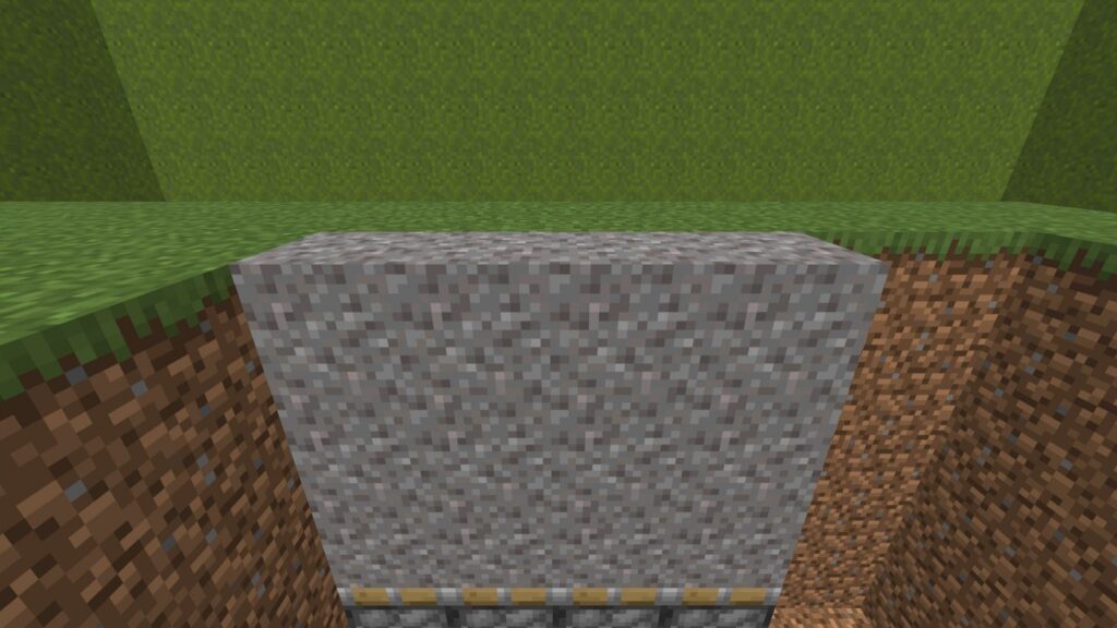 ⛰️ First layer of gravel placed inside a Minecraft Automated Castle Gate mechanism