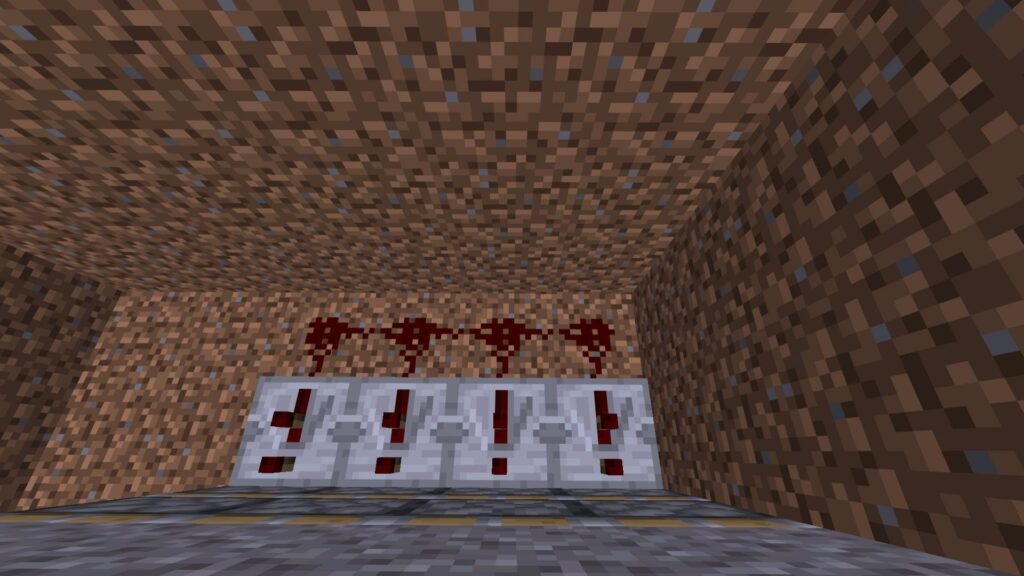 ⚡ Connecting redstone dust to power a Minecraft Automated Castle Gate