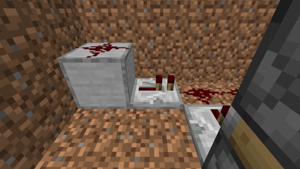 🧱 Smooth stone power block and repeater setup for a Minecraft Automated Castle Gate
