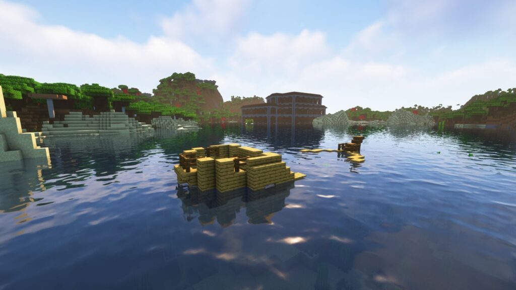Spawn location in Hidden Minecraft Seeds with nearby villages, Trial Chamber, and Woodland Mansion in Minecraft Java 1.21.11